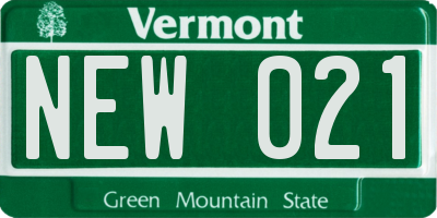 VT license plate NEW021