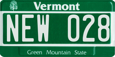VT license plate NEW028