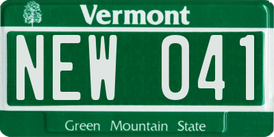 VT license plate NEW041