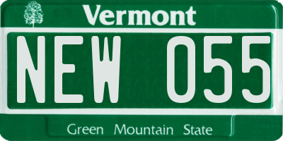 VT license plate NEW055