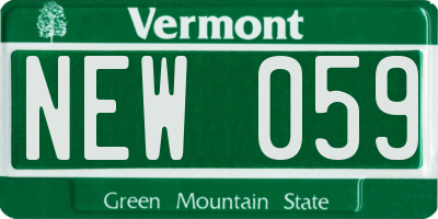VT license plate NEW059