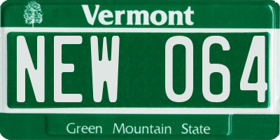 VT license plate NEW064
