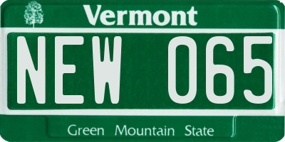VT license plate NEW065