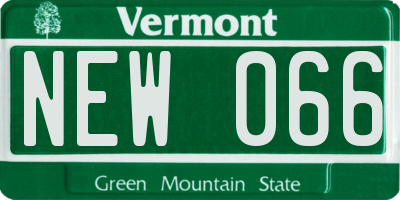 VT license plate NEW066