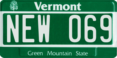 VT license plate NEW069