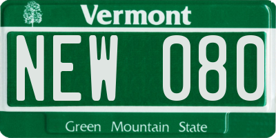 VT license plate NEW080