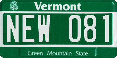 VT license plate NEW081