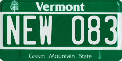 VT license plate NEW083