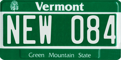 VT license plate NEW084