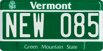 VT license plate NEW085