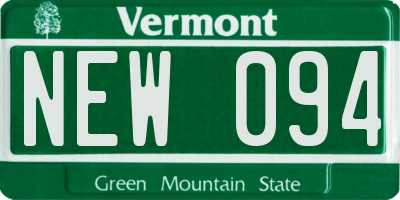 VT license plate NEW094