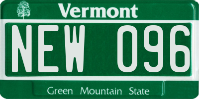 VT license plate NEW096