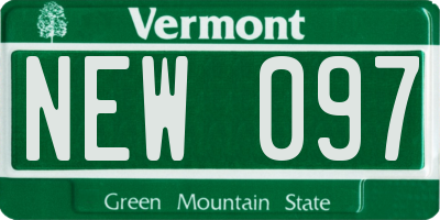 VT license plate NEW097