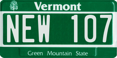 VT license plate NEW107