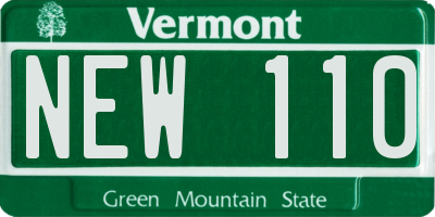 VT license plate NEW110