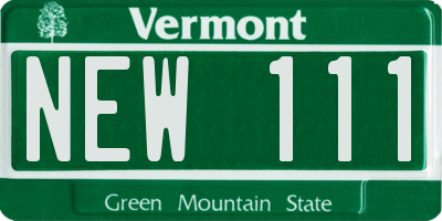 VT license plate NEW111
