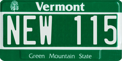 VT license plate NEW115