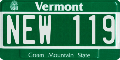 VT license plate NEW119
