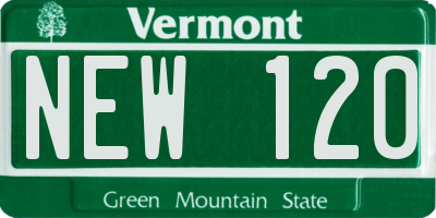 VT license plate NEW120