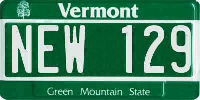 VT license plate NEW129