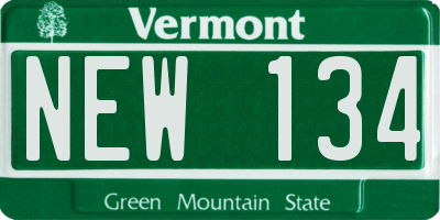 VT license plate NEW134