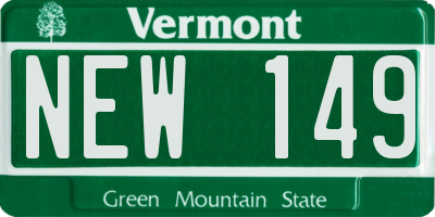 VT license plate NEW149