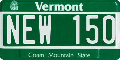 VT license plate NEW150