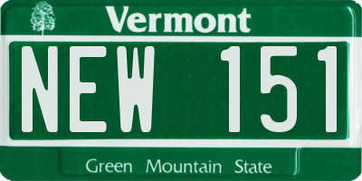 VT license plate NEW151