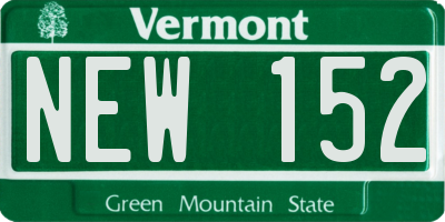 VT license plate NEW152