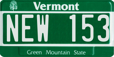 VT license plate NEW153