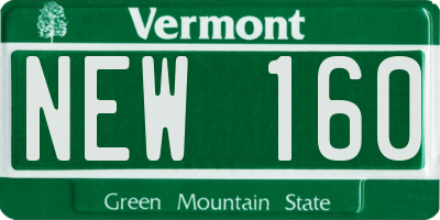 VT license plate NEW160
