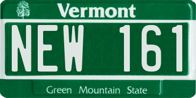 VT license plate NEW161