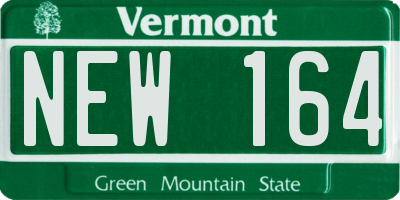 VT license plate NEW164