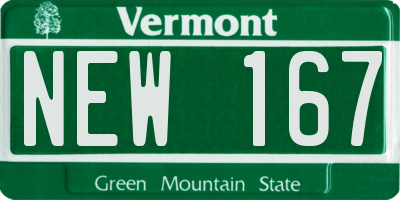 VT license plate NEW167