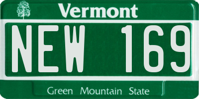 VT license plate NEW169