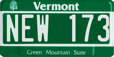 VT license plate NEW173
