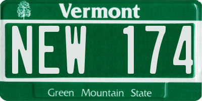 VT license plate NEW174