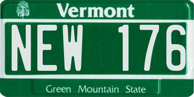 VT license plate NEW176