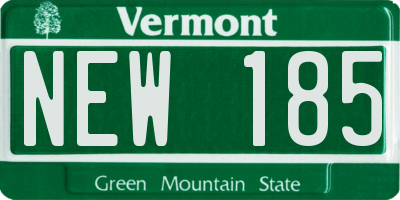 VT license plate NEW185