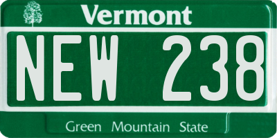 VT license plate NEW238