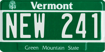 VT license plate NEW241