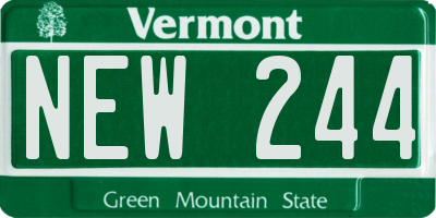 VT license plate NEW244