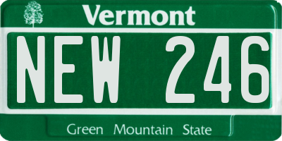 VT license plate NEW246