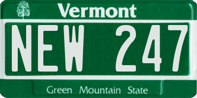 VT license plate NEW247
