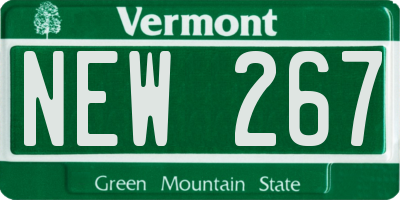 VT license plate NEW267