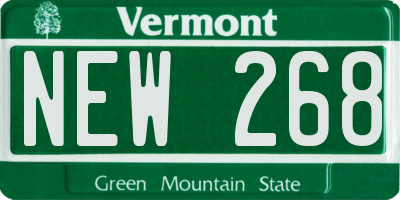 VT license plate NEW268