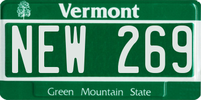 VT license plate NEW269