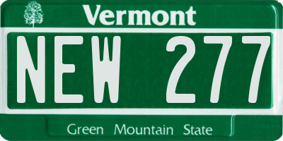 VT license plate NEW277