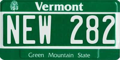 VT license plate NEW282