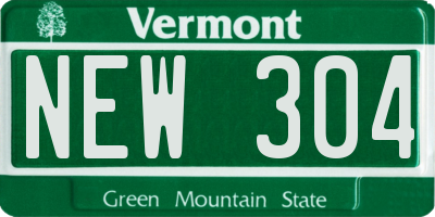 VT license plate NEW304